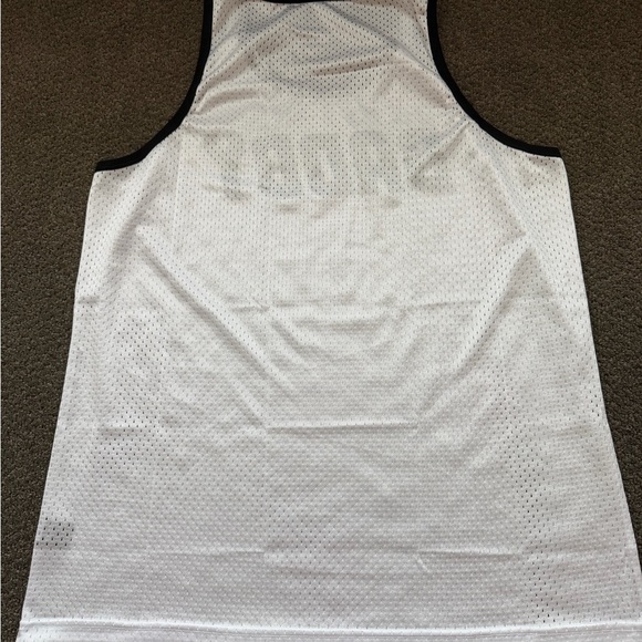 Gruff Pup Brand: White 'DADDY' Mesh Tank Top with Black Trim - Picture 2 of 4